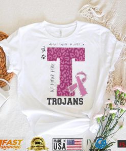 We wear pink breast cancer awareness trojans football shirt