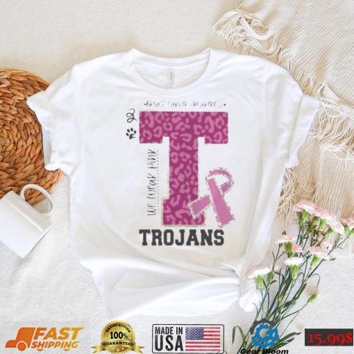 We wear pink breast cancer awareness trojans football shirt