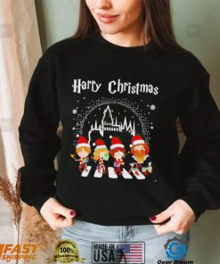 Harry Potter characters Harry Christmas Abbey Road chibi shirt