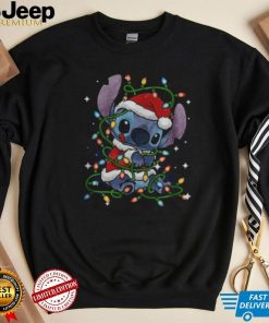 Cartoon Design Santa Hat Present Holiday Stitch Christmas shirt