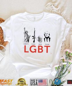 Liberty Gun Beer Trump Funny LGBT T Shirt