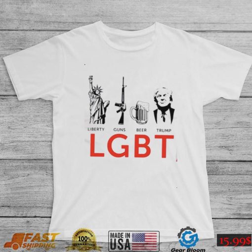 Liberty Gun Beer Trump Funny LGBT T Shirt