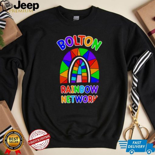 Bolton Rainbow Network colorful shirt