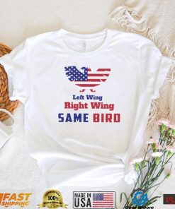 Left Wing Right Wing same bird American flag shirt