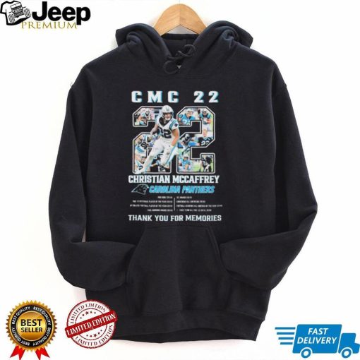 Official CMC 22 Christian Mccaffrey Carolina Panther thank you for memories shirt