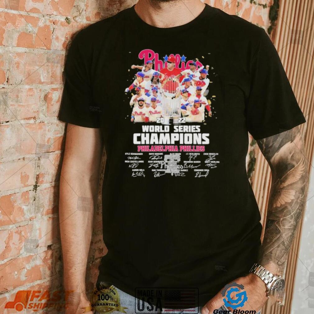 2022 World Series Champions Philadelphia Phillies Team Football Signatures Shirt 2022 World Series Champions Philadelphia Phillies Team Football Signatures Shirt