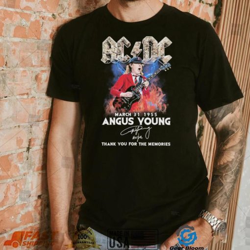 Ac Dc Angus Young March 31, 1955 Thank You For The Memories Signature Shirt