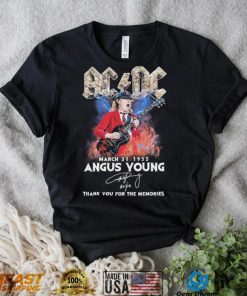 Ac Dc Angus Young March 31, 1955 Thank You For The Memories Signature Shirt