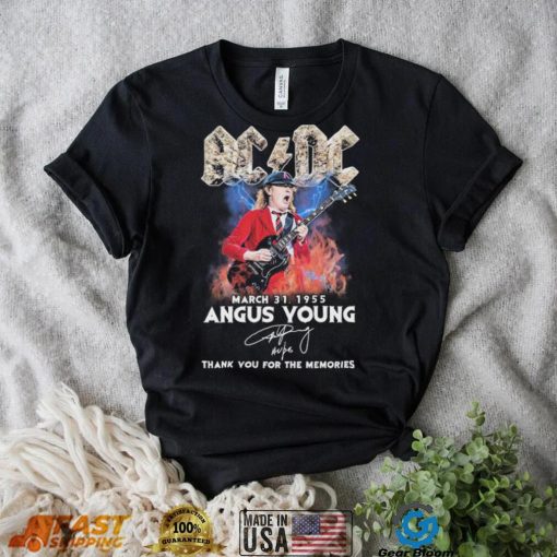 Ac Dc Angus Young March 31, 1955 Thank You For The Memories Signature Shirt