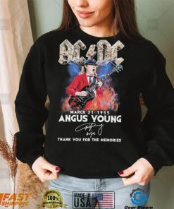 Ac Dc Angus Young March 31, 1955 Thank You For The Memories Signature Shirt