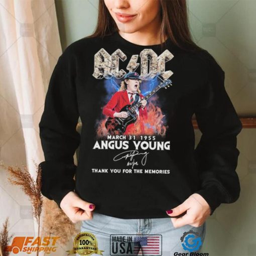 Ac Dc Angus Young March 31, 1955 Thank You For The Memories Signature Shirt