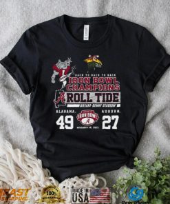 Alabama Crimson Tide Back To Back To Back Iron Bowl Champions Shirt