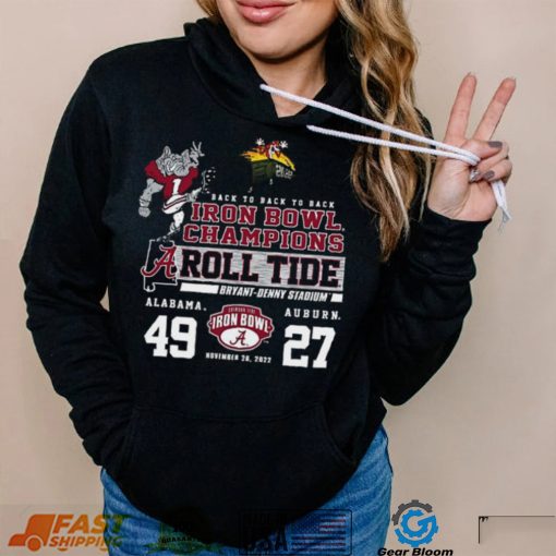 Alabama Crimson Tide Back To Back To Back Iron Bowl Champions Shirt