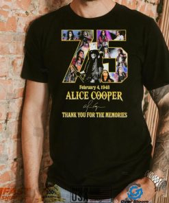 Alice Cooper 75 Years February 4, 1948 Thank You For The Memories Signature Shirt