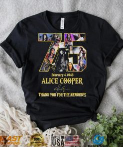 Alice Cooper 75 Years February 4, 1948 Thank You For The Memories Signature Shirt