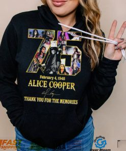 Alice Cooper 75 Years February 4, 1948 Thank You For The Memories Signature Shirt