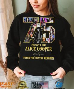 Alice Cooper 75 Years February 4, 1948 Thank You For The Memories Signature Shirt