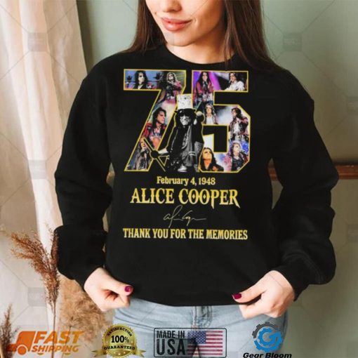 Alice Cooper 75 Years February 4, 1948 Thank You For The Memories Signature Shirt