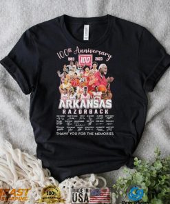 Arkansas Razorbacks 100th Anniversary 1883 2023 Thank You For The Memories Signatures Shirt