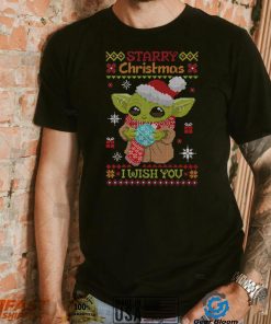 Baby Yoda Starry Christmas I wish you ugly Xmas 2022 shirt