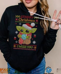 Baby Yoda Starry Christmas I wish you ugly Xmas 2022 shirt