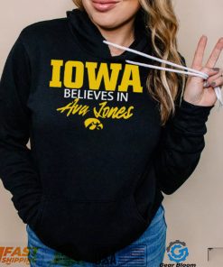 Basketball hawkeyes wearing Iowa believe in ava jones logo shirt