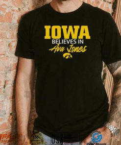 Basketball hawkeyes wearing Iowa believe in ava jones logo shirt