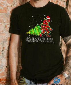 Bigfoot Sasquatch through the snow Christmas 2022 shirt