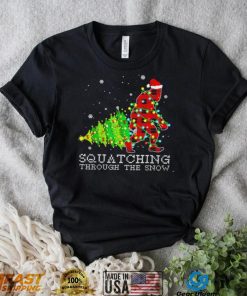 Bigfoot Sasquatch through the snow Christmas 2022 shirt