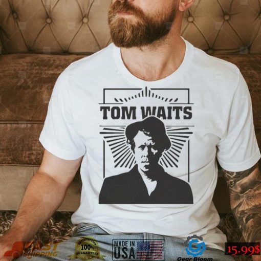 Black And White Portrait Tom Waits Musican Shirt