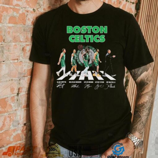 Boston Celtics Abbey Road Basketball Team Signatures Shirt