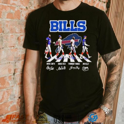 Buffalo Bills Abbey Road Bruce Smith Andre Reed Thurman Thomas And Jim Kelly Signatures Shirt