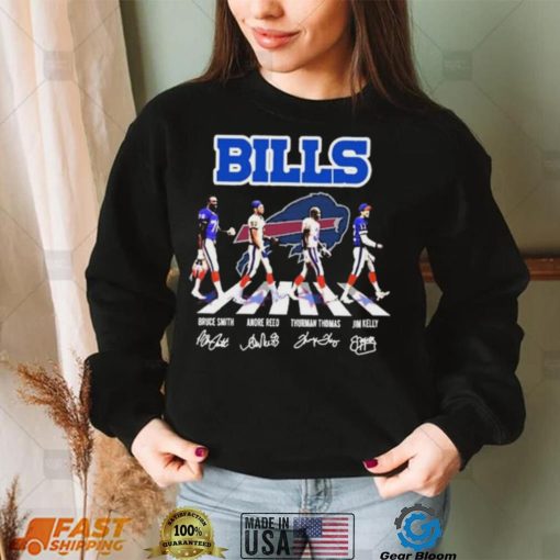 Buffalo Bills Abbey Road Bruce Smith Andre Reed Thurman Thomas And Jim Kelly Signatures Shirt