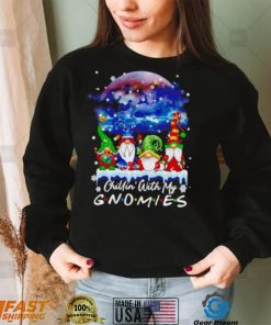 Chillin’ With My Gnomes Lights Moon Merry Christmas Shirt