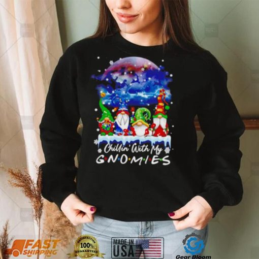 Chillin’ With My Gnomes Lights Moon Merry Christmas Shirt