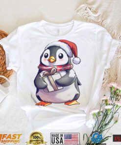 Christmas Penguin Holding A Present shirt