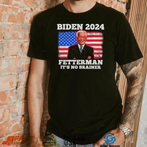 Dark Brandon Biden Fetterman 2024 It’s A No Brainer American Flag T Shirt