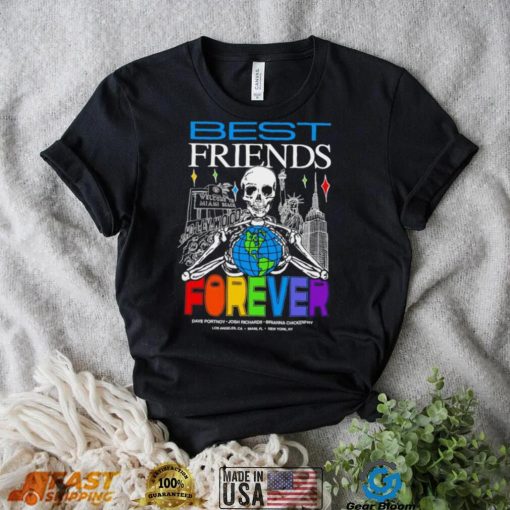 Dave Portnoy Josh Richards Brianna Chickenfry Best Friends Forever skeleton colorful shirt