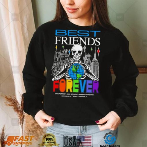 Dave Portnoy Josh Richards Brianna Chickenfry Best Friends Forever skeleton colorful shirt