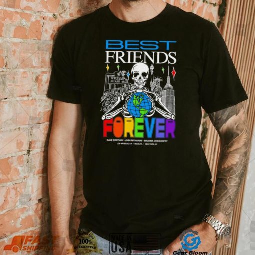 Dave Portnoy Josh Richards Brianna Chickenfry Best Friends Forever skeleton colorful shirt