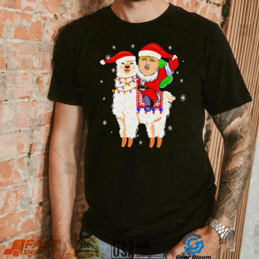 Donald Trump riding llama Christmas 2022 shirt