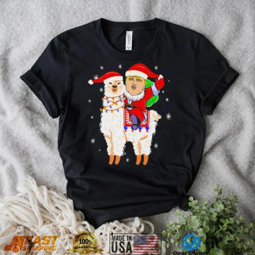 Donald Trump riding llama Christmas 2022 shirt