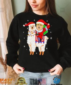 Donald Trump riding llama Christmas 2022 shirt