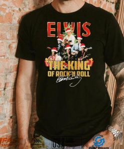 Elvis Presley Santa Hat The King Of Rock N Roll Christmas Signatures Shirt