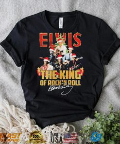 Elvis Presley Santa Hat The King Of Rock N Roll Christmas Signatures Shirt