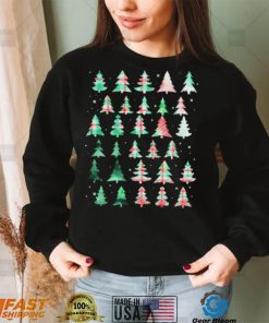 Festive Christmas Trees Patterns Mash Up Shirt