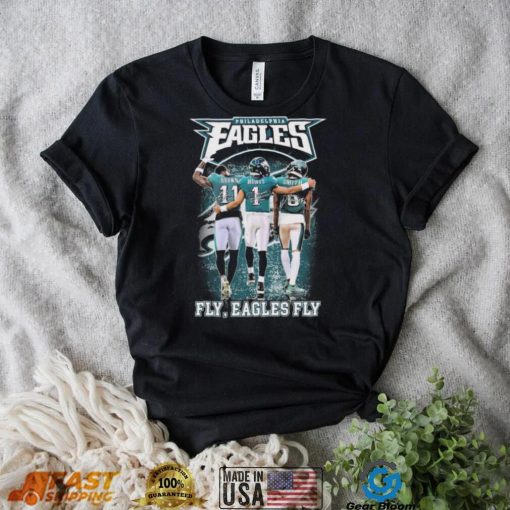 Fly Eagles Fly Aj Brown Jalen Hurts And Devonta Smith Signatures Shirt