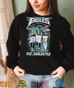 Fly Eagles Fly Aj Brown Jalen Hurts And Devonta Smith Signatures Shirt