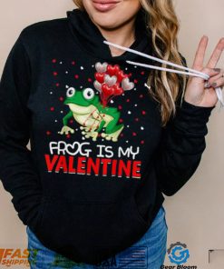 Frog Is My Valentine Hearts Love Frog Valentines Day Shirt