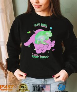 Frog on hand eat bug take drug shirt